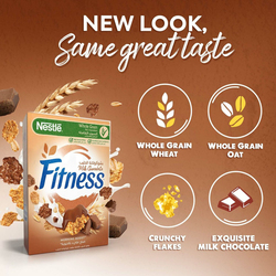 Nestle Fitness Wholegrain Cereal with Oats & Milk Chocolate, 375g