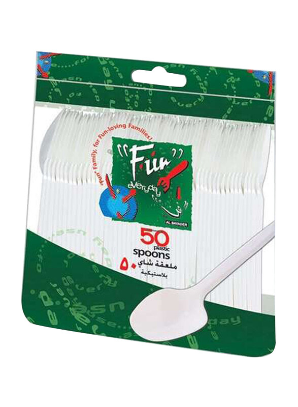

Fun 50-Piece Plastic Spoon Set, White