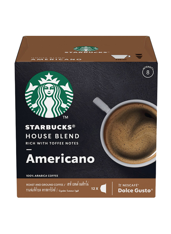 Starbucks House Blend Arabica Americano Coffee Medium Roast, 12 Capsules
