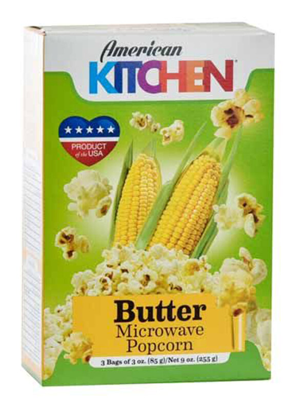 

American Kitchen 3 Bags Butter Microwaveable Popcorn, 255g