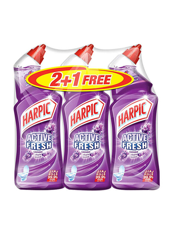 

Harpic Active Fresh Toilet Cleaner Liquid with Lavender Scent, 3 Pieces x 750ml