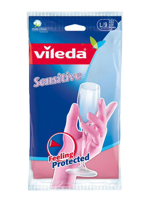 

Vileda Sensitive Pink Rubber Gloves, Large, 1 Pair