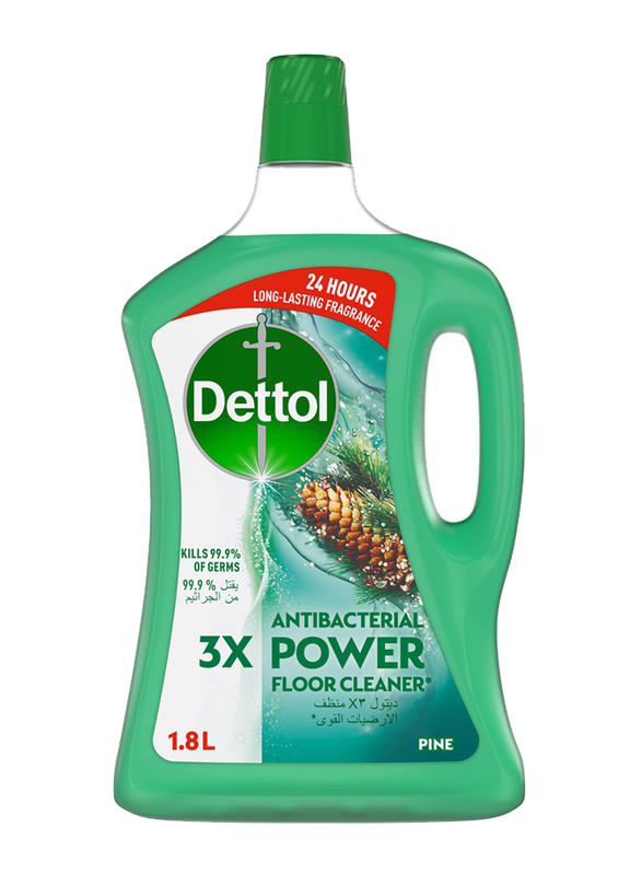 Dettol Antibacterial 3x Power Floor Cleaner with Pine Scent, 1.8 Liters
