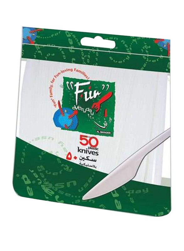 

Fun 50-Piece Plastic Knives Set, White