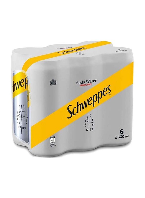 Schweppes Soda Water, 6 Cans x 330ml