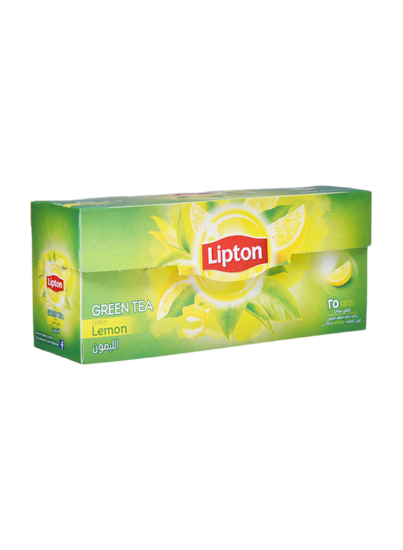 Lipton Lemon Green Tea Bags, 25 Tea Bags