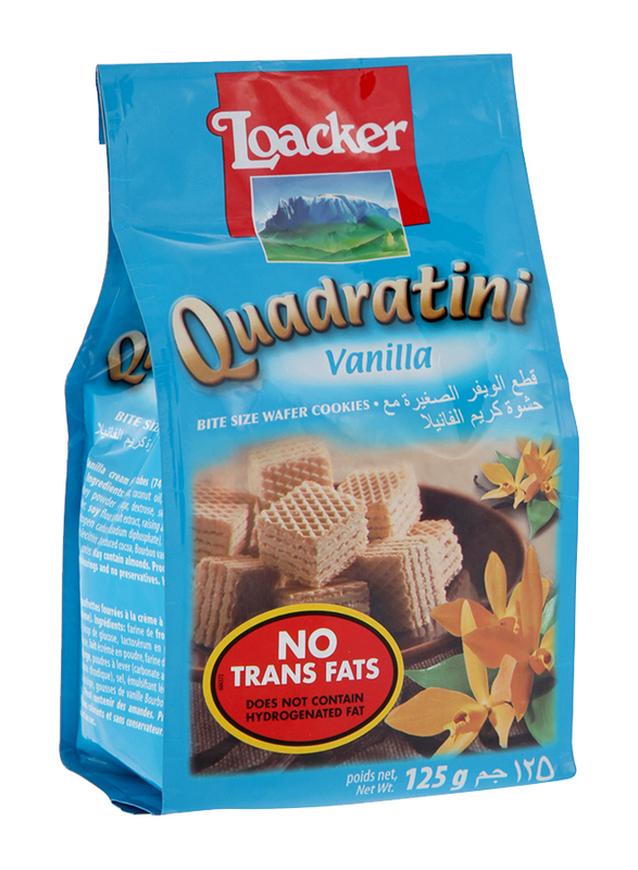 Loacker Quadratini Vanilla Bite Size Wafer Cookies, 125g