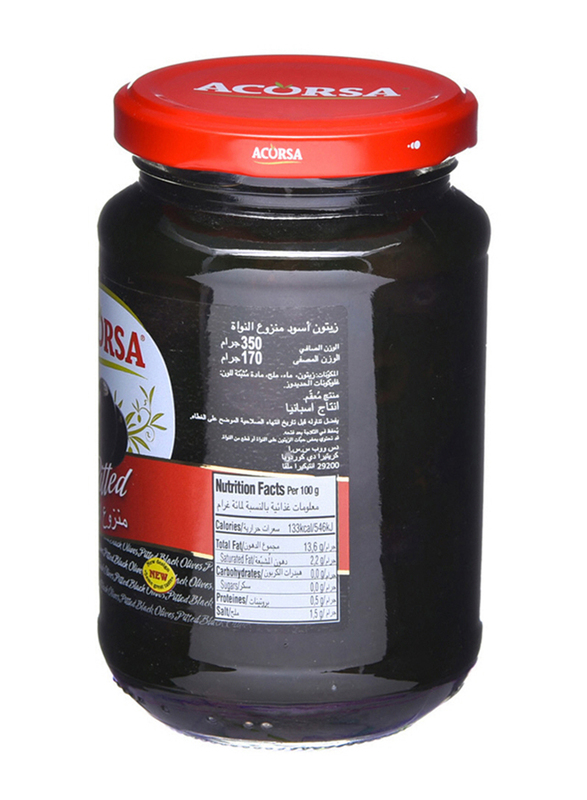 Acorsa Pitted Black Olives, 170gm