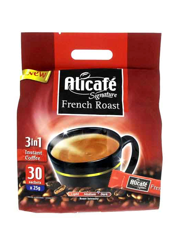 Alicafe Signature 3-in-1 French Medium Dark Roast Coffee Sachets, 30 x 25gm