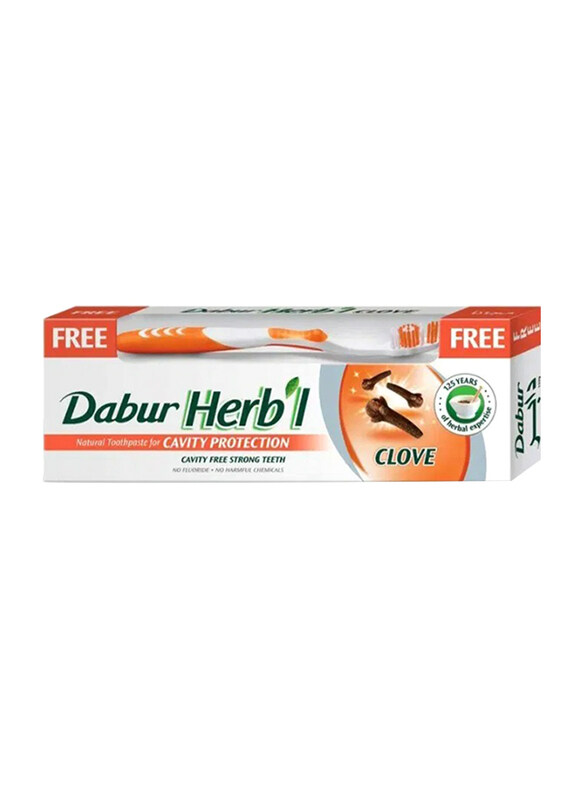 

Dabur Herbal Cavity Protection Clove Toothpaste with Free Toothbrush, 150gm