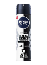 Nivea Men Black & White Invisible 5 in 1 Original 48H Antiperspirant Deodorant Spray, 150ml