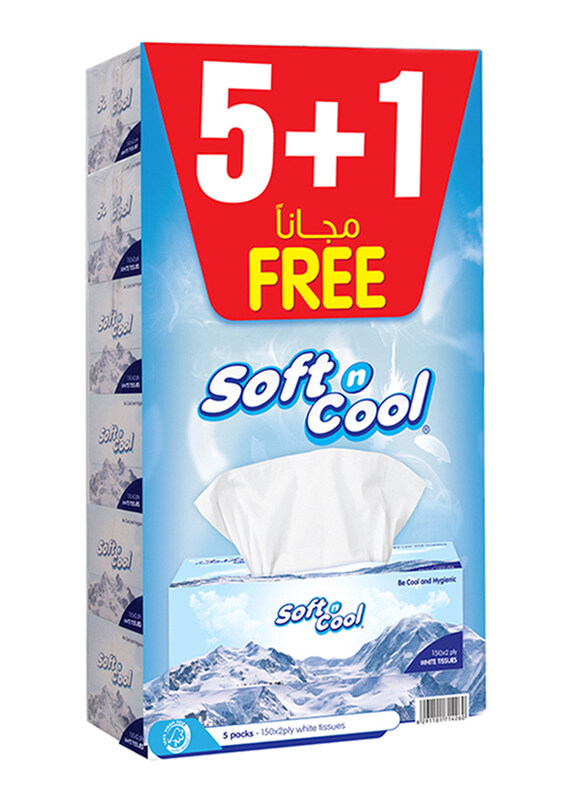 

Soft N Cool Facial Tissue, 2 Ply x 150 Sheets x 6 Pieces