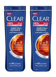 Clear Men 2-in-1 Anti-Dandruff and Hair Fall Defense Shampoo and Conditioner for All Hair Type, 400ml, 2 Pieces