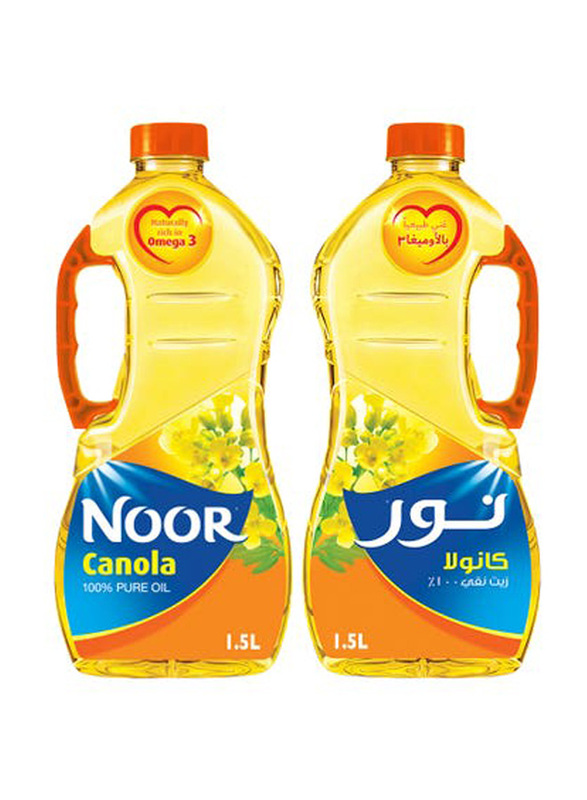 Noor Pure Canola Oil, 2 x 1.5 Ltr