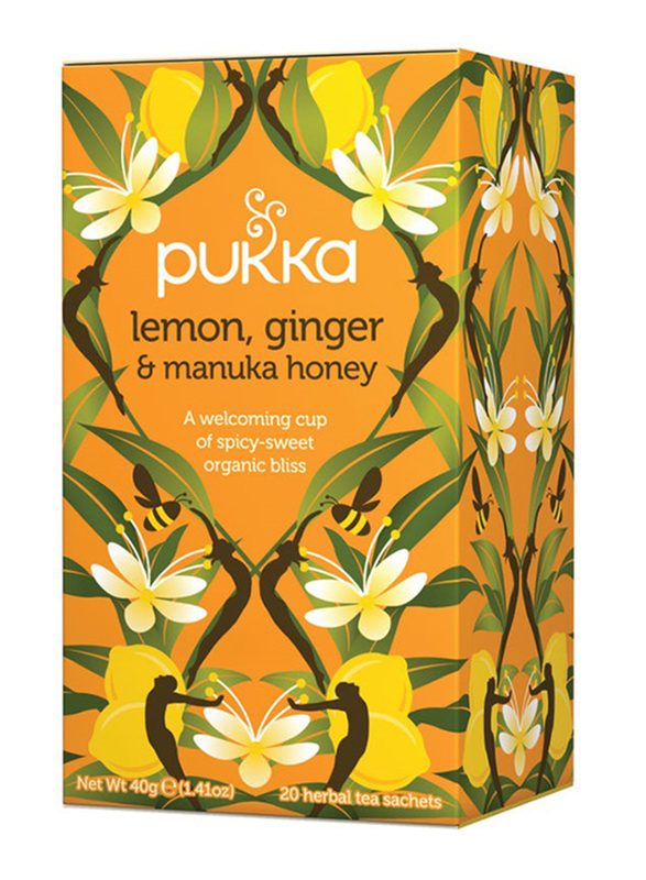 

Pukka Lemon Ginger & Manuka Honey Herbal Tea, 20 Sachets, 40g