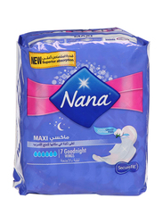 Nana Super Heavy Flow Goodnight Extra Long Maxi Thick Pads With Wings, 7 Pieces