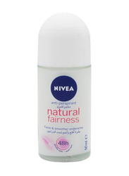 Nivea Natural Fairness Antiperspirant Roll-On Deodorant for Women, 50ml