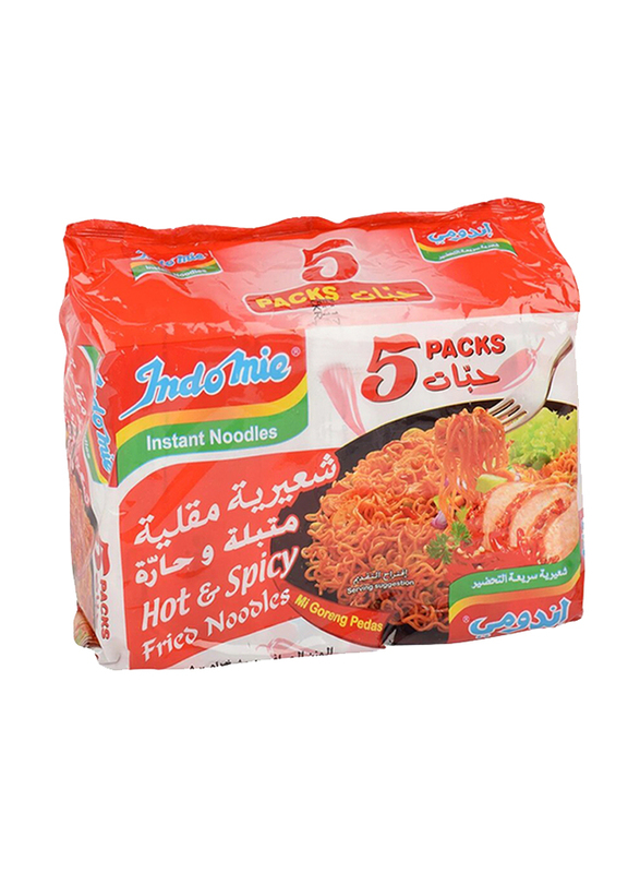 Indomie Hot & Spicy Flavour Instant Noodles, 5 x 80g
