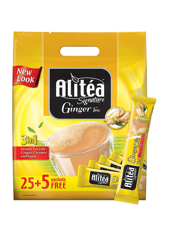 

Ali Tea Classic 3 in 1 Ginger Tea Sachets with Creamer & Sugar, 30 Sachets x 20g