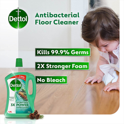 Dettol Antibacterial 3x Power Floor Cleaner with Pine Scent, 1.8 Liters