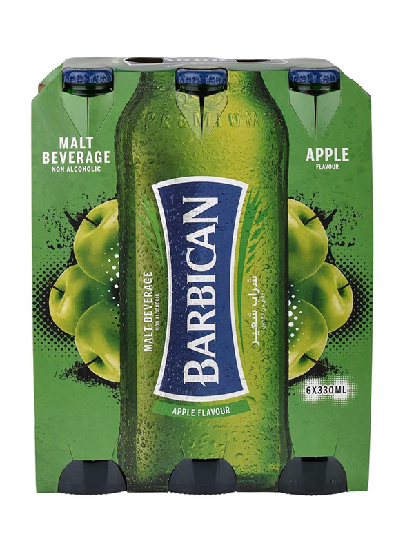 Barbican Non-Alcoholic Malt Beverages Apple Flavor, 6 x 330ml
