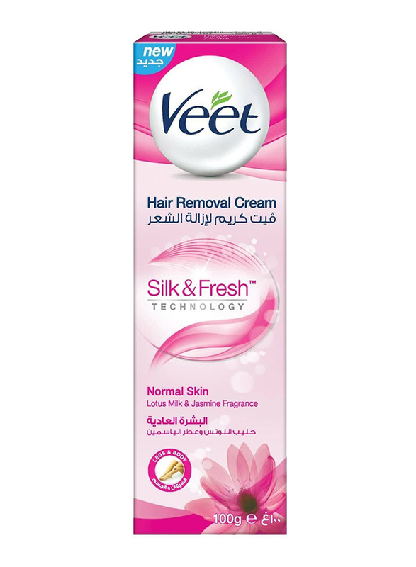 

Veet Silky Fresh Lotus Flower Extract Exfoliating & Moisturizing Legs & Body Hair Removal Cream for Normal Skin, 100g