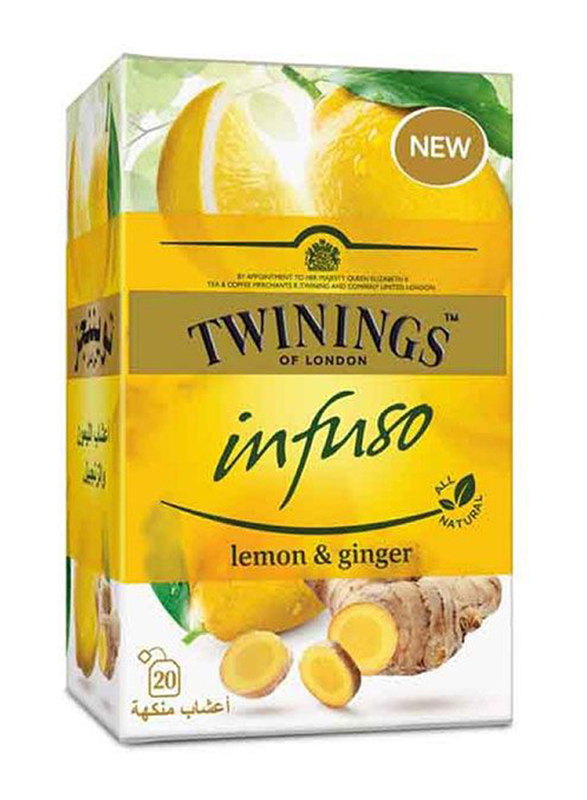 Twinings Infuso Lemon & Ginger Tea Bags, 20 Pieces