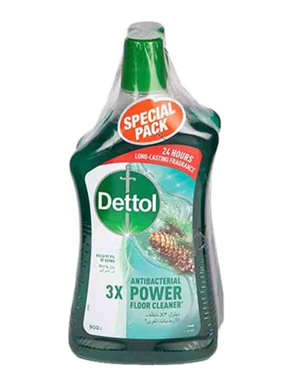 Dettol 3X Antibacterial Power Pine Floor Cleaner, 2 Bottles x 900ml