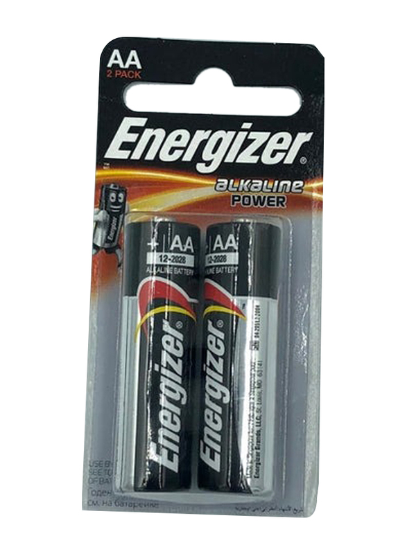 Energizer AA2 Alkaline Power Batteries, 2 Pieces, 1.5V, Grey