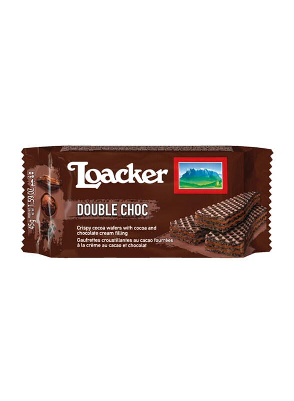 

Loacker Double Choc Wafers with Cocoa & Chocolate Cream, 45g