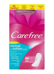 Carefree 3D Comfort Fresh Scent Cotton Extract Airflow Panty Liners Sanitary Pads, Normal, 20 Pads