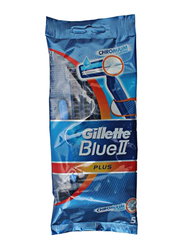 Gillette Blue II Plus Men’s Disposable Razors, 5 Pieces