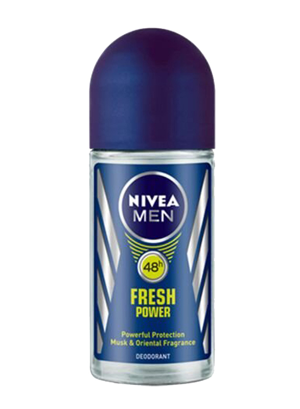 Nivea Men Fresh Power Musk Scent 48H Antiperspirant Roll-On Deodorant, 50ml