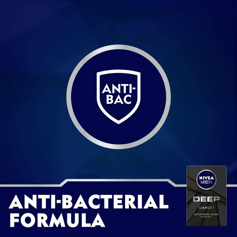 Nivea Men Deep Comfort Antibacterial Aftershave Lotion, 100ml