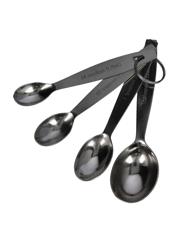 Royalford 4-Piece Stainless Steel Measuring Spoon Set, Silver