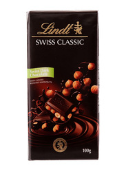 Lindt Swiss Classic Dark Chocolate Slab With Roasted Hazelnuts, 100g