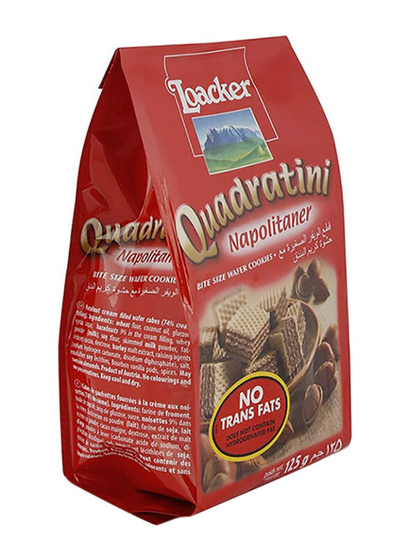 

Loacker Quadratini Napolitaner Wafer Cubes Filled With Hazelnut Cream, 125g