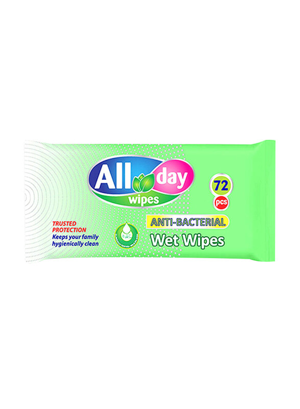 

All Day Antibacterial Wet Wipes, 72 Wipes