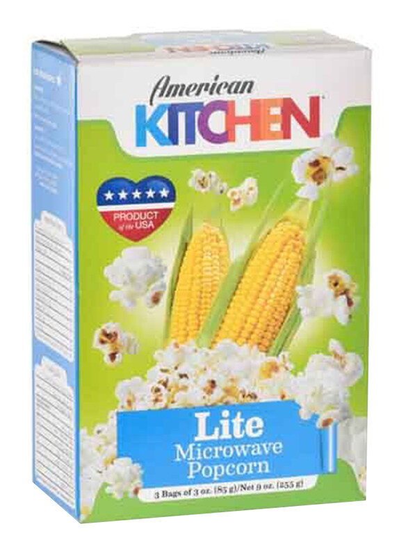 

American Kitchen 3 Sachets Lite Microwaveable Popcorn, 255g