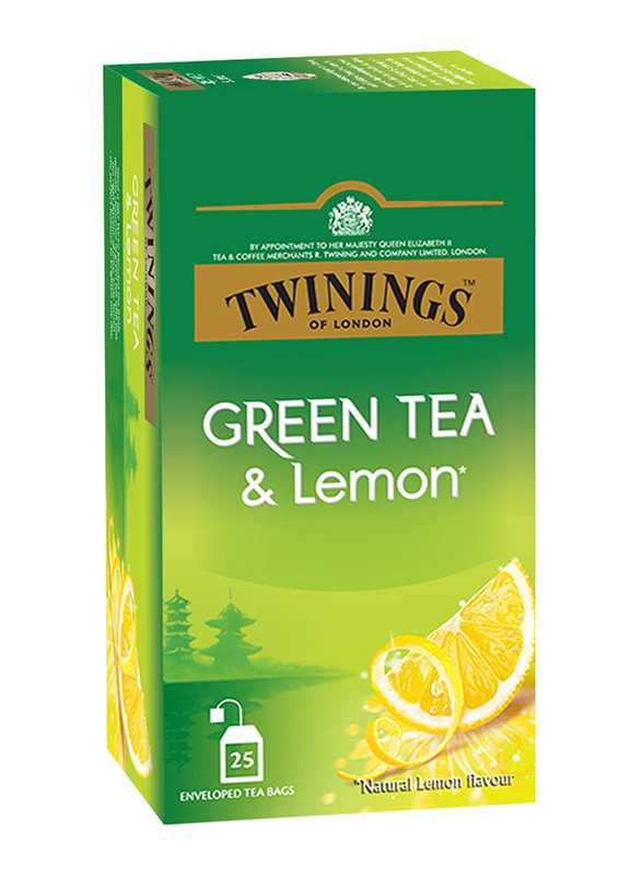 توينينغز شاي أخضر بالليمون, 25 كيس شاي