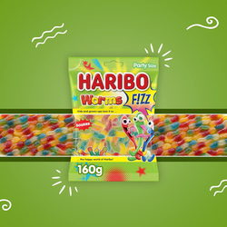 Haribo Worms Sour Gummies Candies, 160g