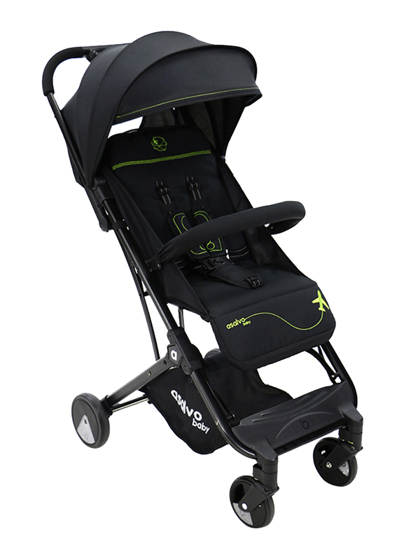 Asalvo Travel Stroller, Black/Green