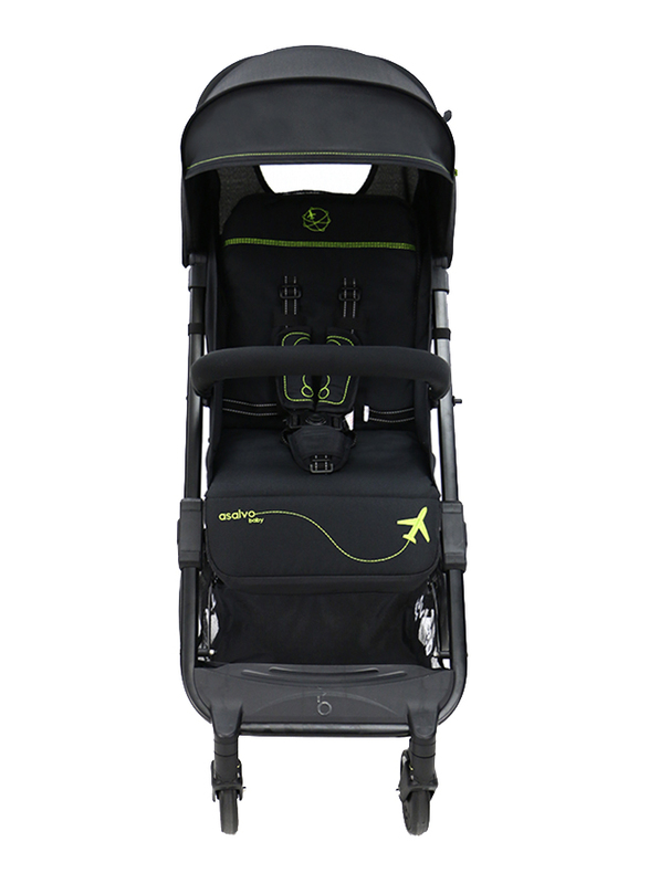Asalvo Travel Stroller, Black/Green