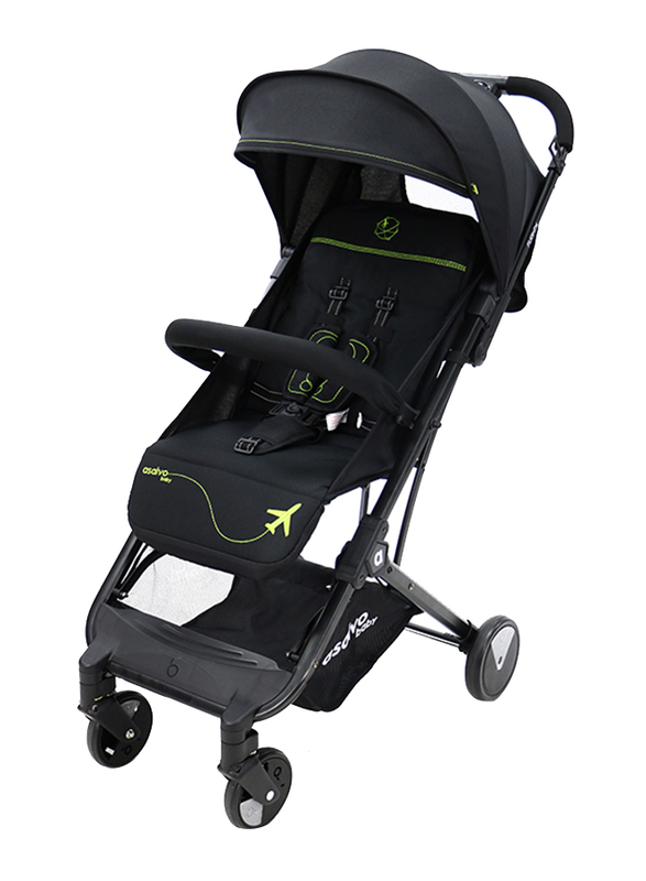 Asalvo Travel Stroller, Black/Green