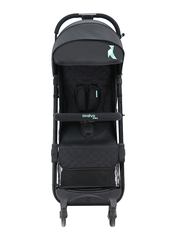 Asalvo Travel Stroller, Black/Aqua
