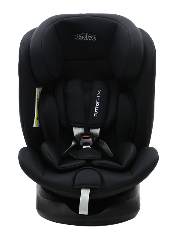 أسالفو توتو فيكس مقعد سيارة آيسوفيكس الكل في 1  للأطفال 360 درجة ، مجموعة 0 + / 1/2/3، أسود