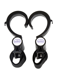Asalvo Hooks for Strollers and Cribs, Black