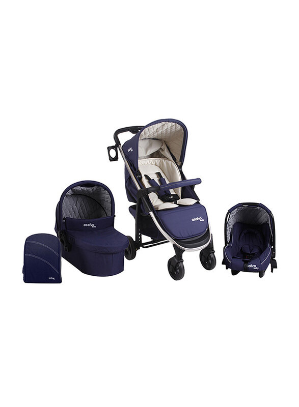 Asalvo Trio Roma Complete Travel System, 6 Pieces, Navy Blue