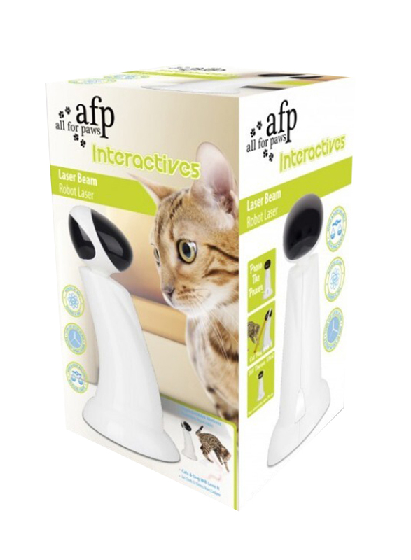AFP All for Paws Interactive Laser Beam Robot Laser for Cats, White