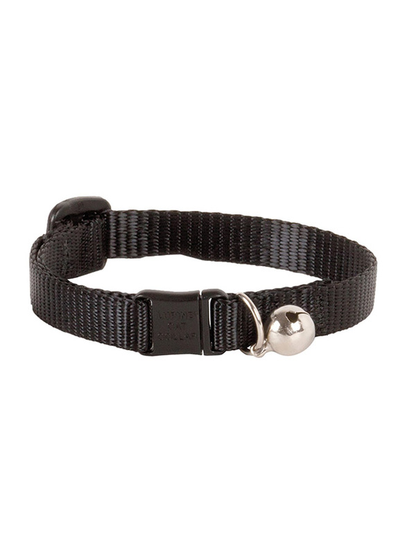 Lupine 8-12-inch Basic Safety Cat Collar with Bell, Black